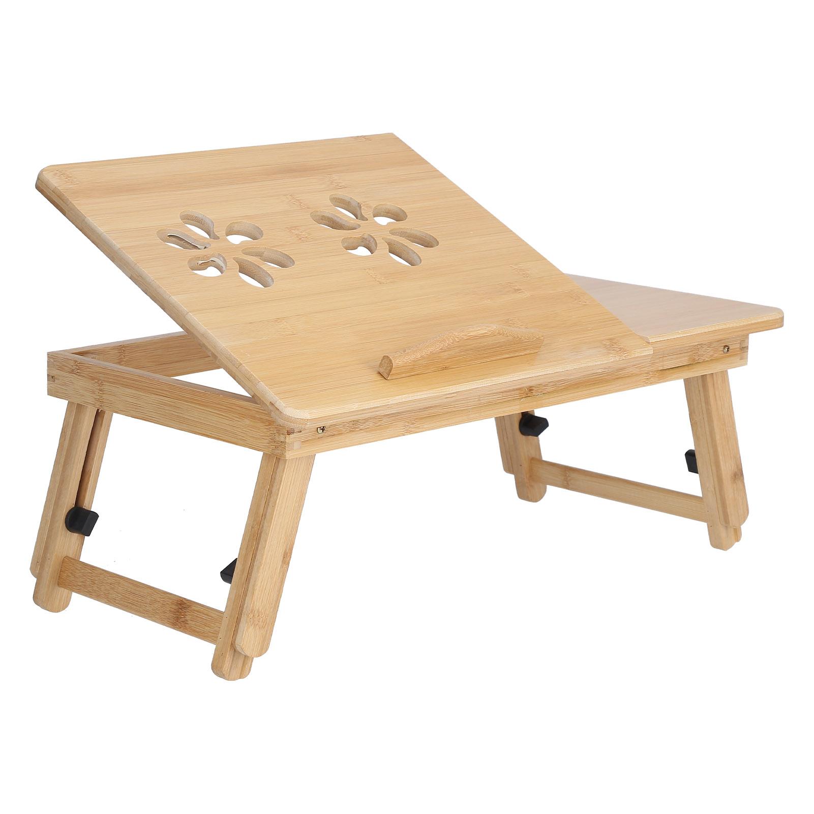 

Multi Function Folding Bamboo Laptop Table Adjustable Laptop Holder Study Desk for Home Type 1