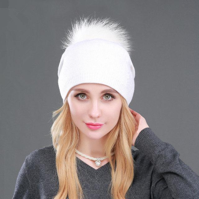 Warm Knit Wool Beanie Solid Cashmere 