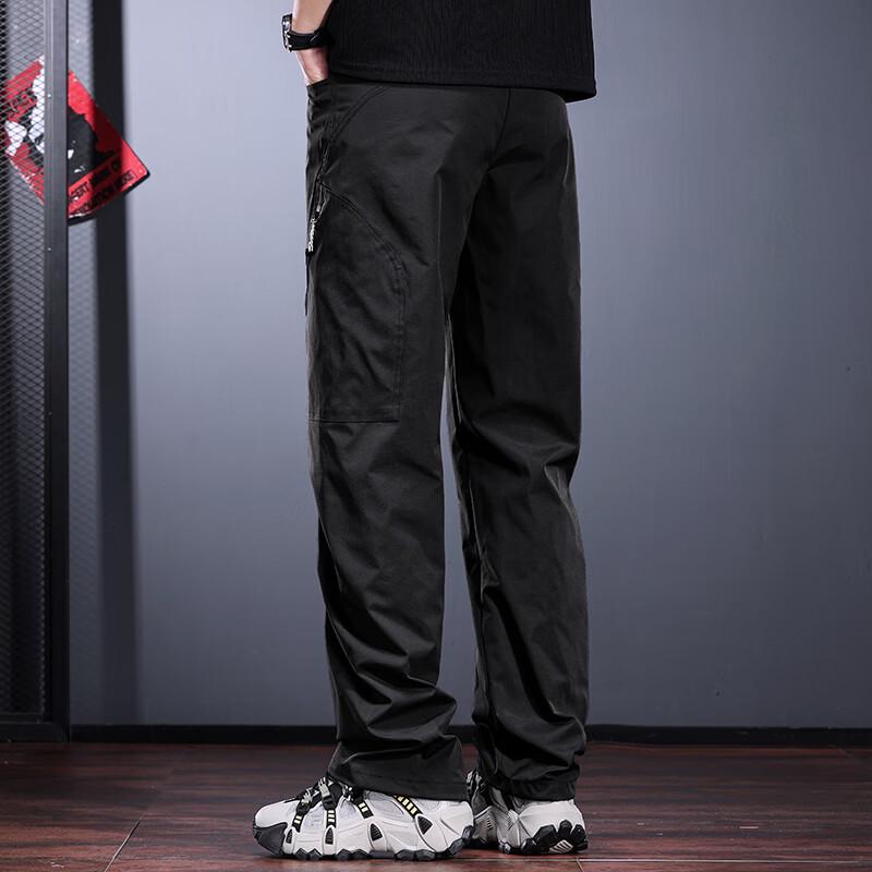 Jereno Men's Summer Ice Silk Straight-Leg Cooling Cargo Pants