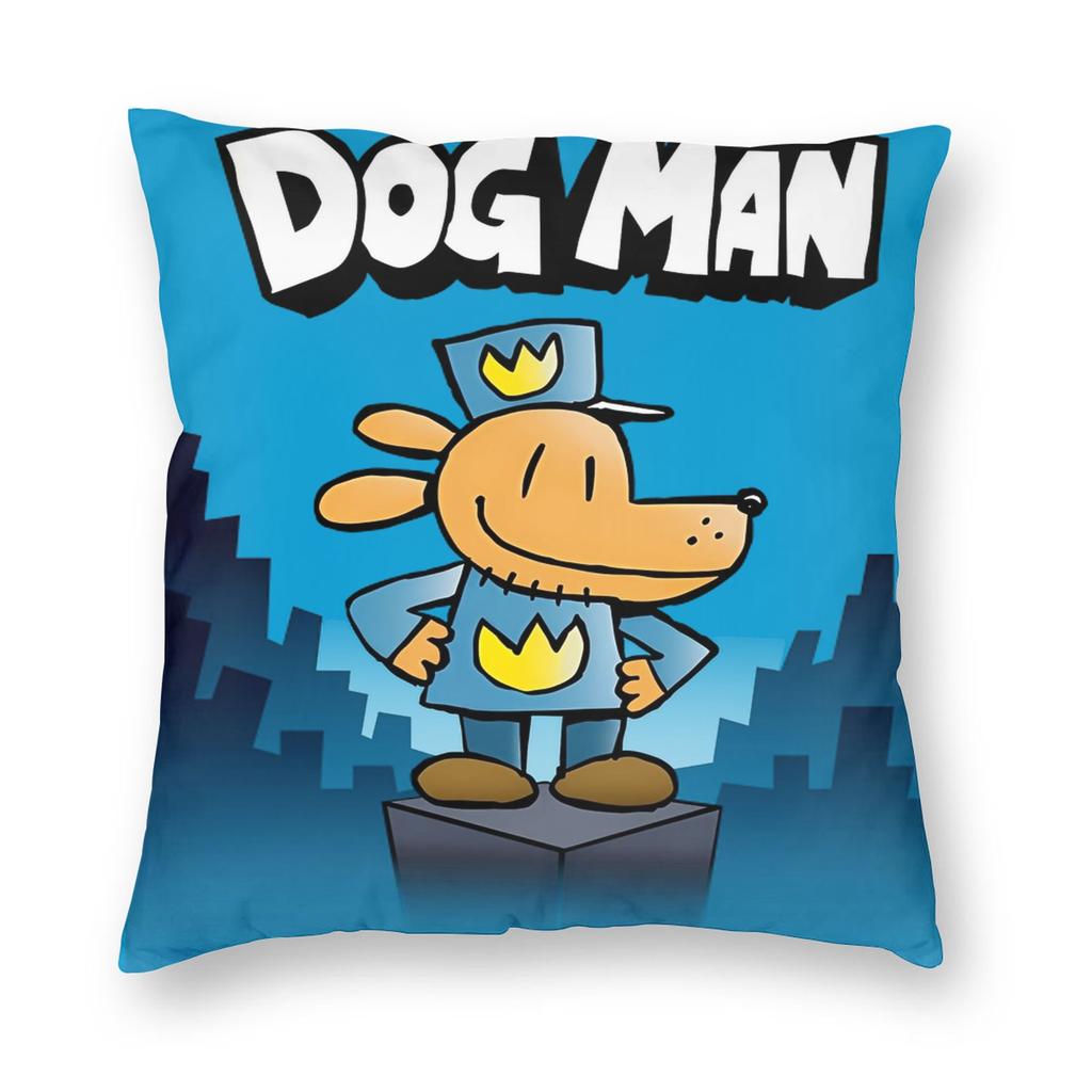 Dogman Cartoon Kids  Dog Man Pillowcase Printed Polyester Cushion Cover Decorative  Pillow Case Cover Home Square