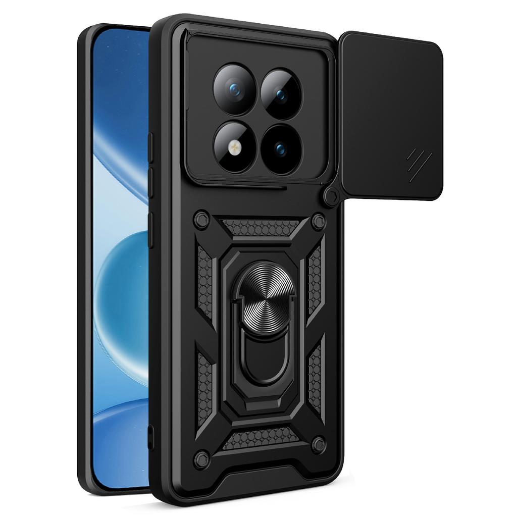 Dla Xiaomi Poco M8 Pro 5G/Redmi Note 15 Pro+ 5G (Światowy) Etui z przesuwną osłoną aparatu PC + TPU z podpórką Pokrowiec na telefon