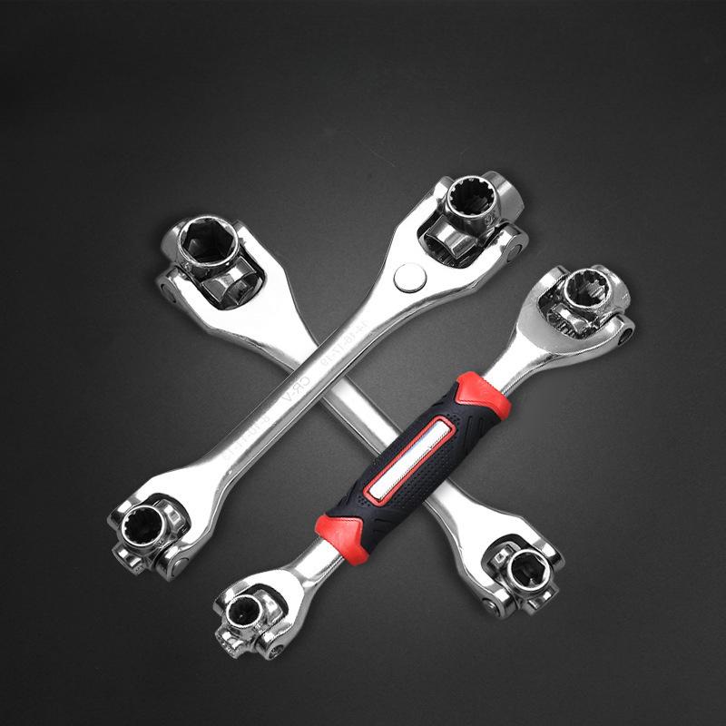 1 Stück 2-in-1 Multifunktionshülse Universalschlüssel Universal-Pflaumenblüte Universal Drehbarer Mehrkopf Reparaturwerkzeug