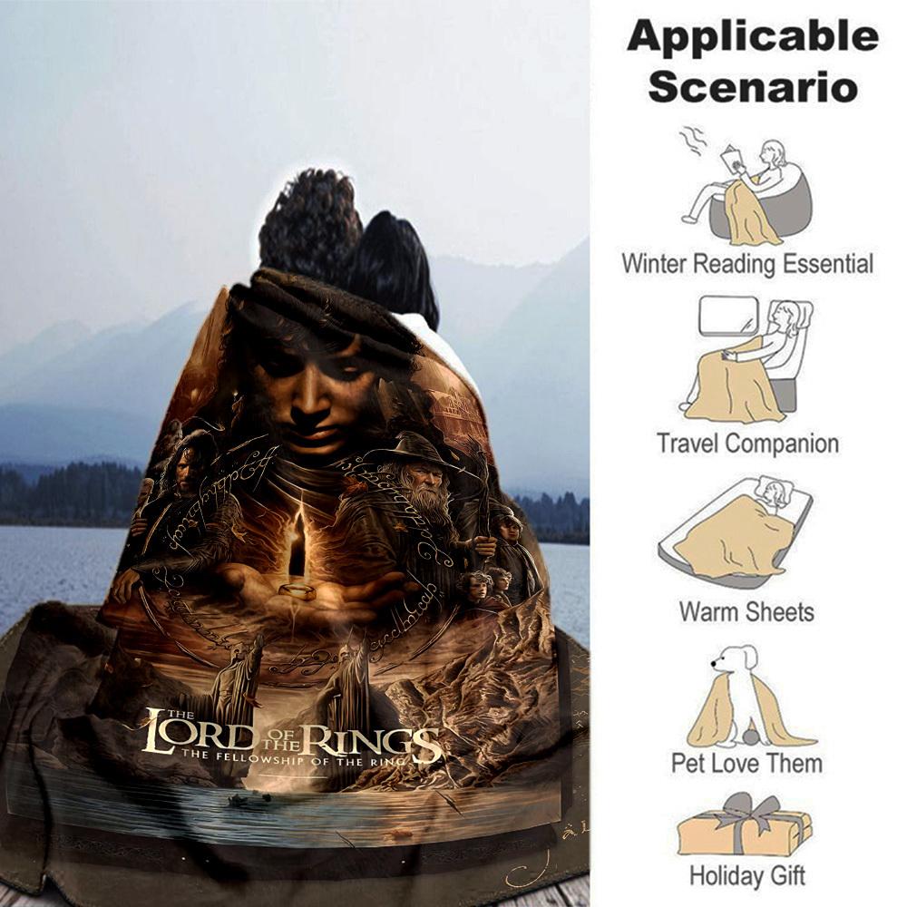 1pc Lord of the Rings Fellowship Blanket Lightweight Flannel Throw for Sofa Bed Travel Camping Livingroom Office Couch Chair1108KK