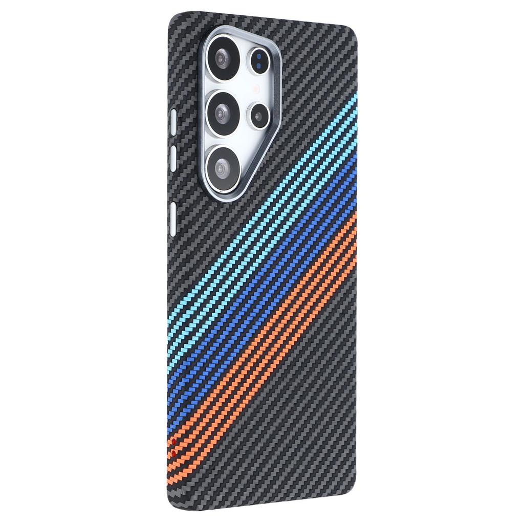 For Samsung Galaxy S25 Ultra Magnetic Case Carbon Fiber Texture Water Transfer PC Phone Cover