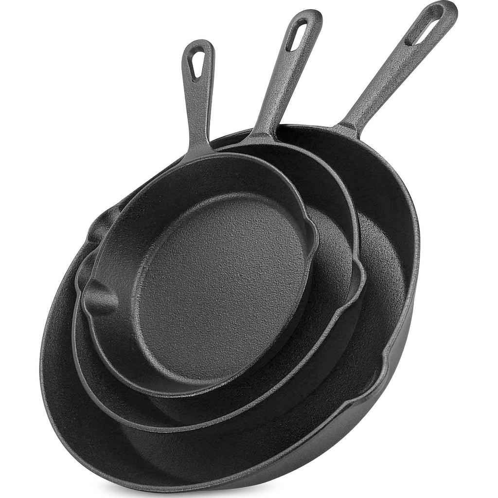 Premium  Cast Iron Skillet  - Non-Stick Skillet with Drip Spout, Perfect for Holiday Cooking, RV Use, And Campfire Meals