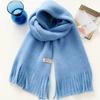 Imitation cashmere cloth label knitted scarf women's autumn and winter thickened warm versatile student couple wool circumference