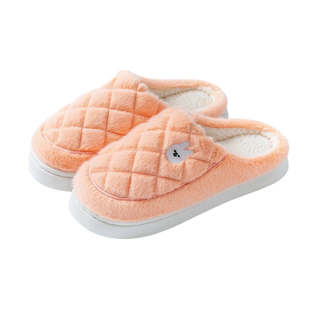 Einfache Baumwollschuhe Herbst und Winter drinnen zu Hause warm und bequem Plüsch Haushaltsbaumwollpantoffeln