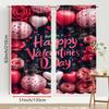 2pcs Valentine's Day Rose Love Curtains   Deep Romance   Living Room and Bedroom   Drawbar Pocket Decoration