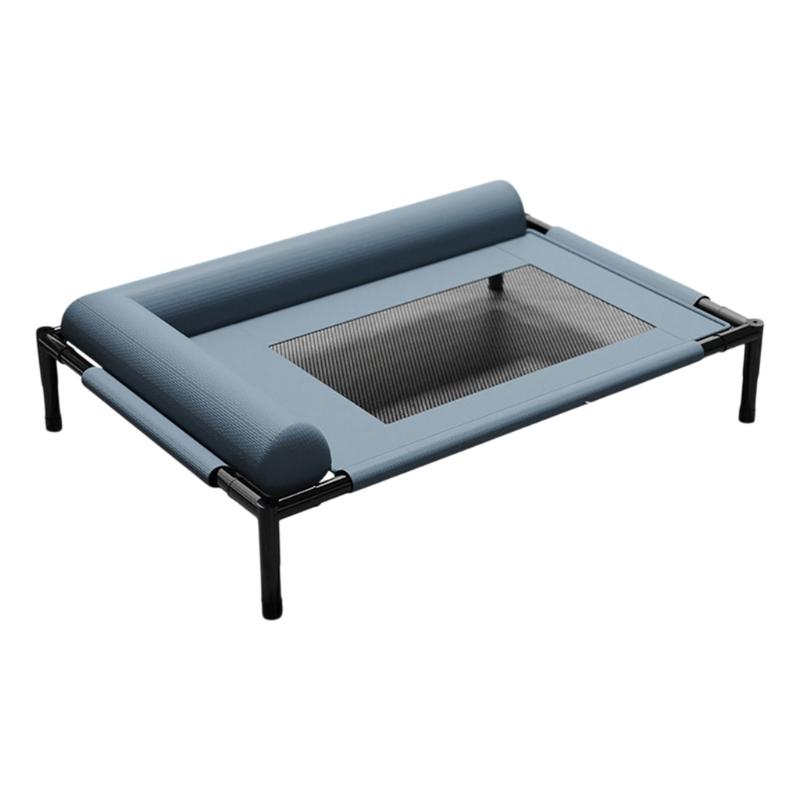 

Breathable Raised Dog Bed Outdoor Cooling Pet Cot With L Shape Pillow Steel Frame Chew Resistant Washable For Medium Dog Medium size