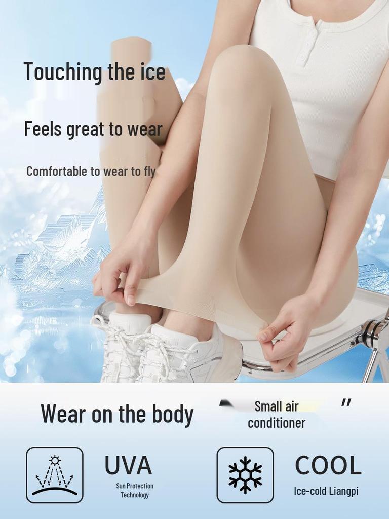 Eis Seide Ultra-dünne High-Waist Leggings für Damen - Sommer Barbie Hai Yoga-Hose