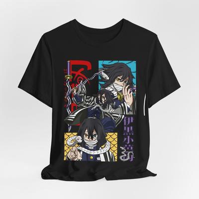 Obanai Iguro Anime T-shirt graficzny, Koszulka Demon Slayer, Prezent dla fana mangi, Japoński