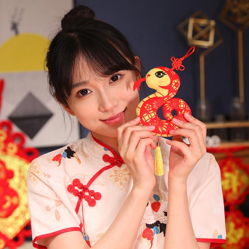 Red Chinese Knots with Tassels Good Fortune Tree Ornaments 2025 Year of Snake Lunar Year Hanging Pendants Spring Festival Decor