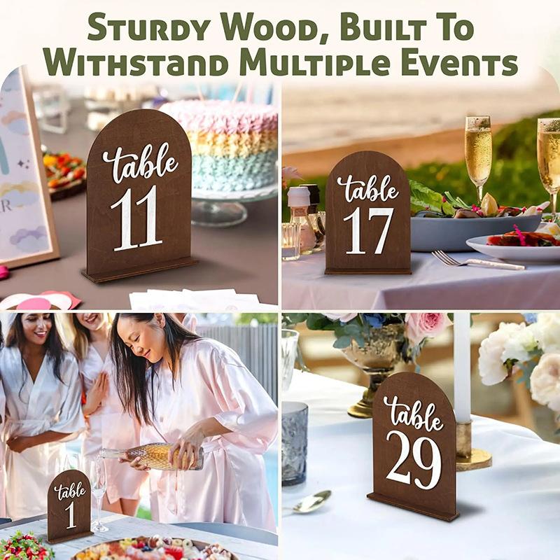 Wooden Wedding Dining Table Number Plate, Table Decoration, Oversized Sign, Party Arched Table Number