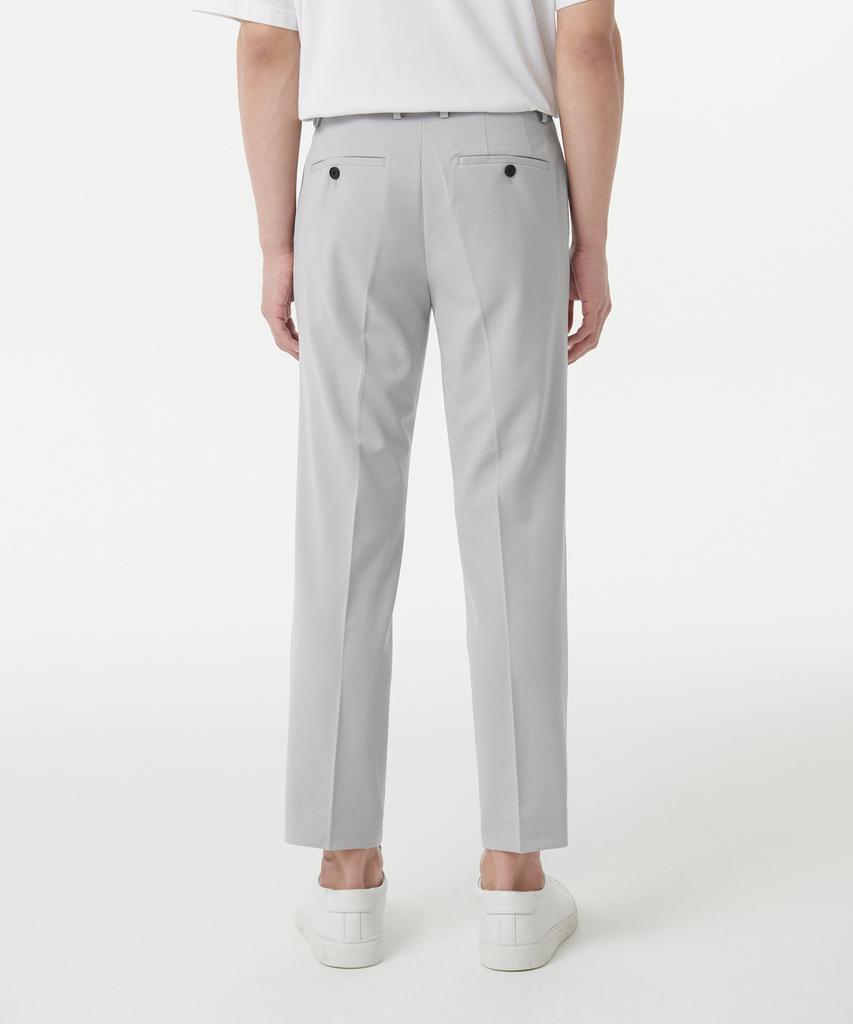 MUSINSA STANDARD Tapered Hidden Banding Crop Slacks [Light Gray]