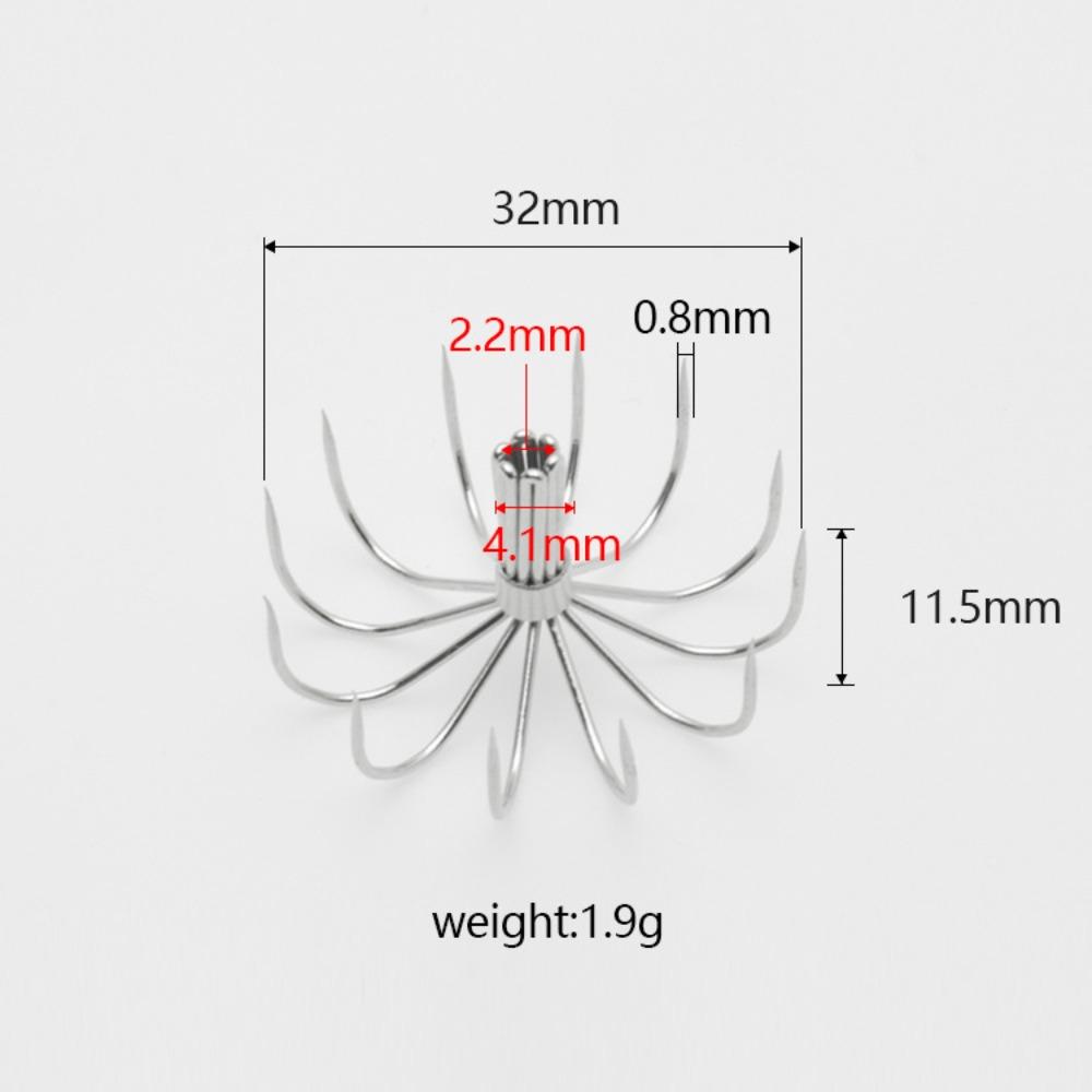 10PCS Stainless Steel Umbrella Hook Silver Fishing Tackle Jigs  Fishing Accessories