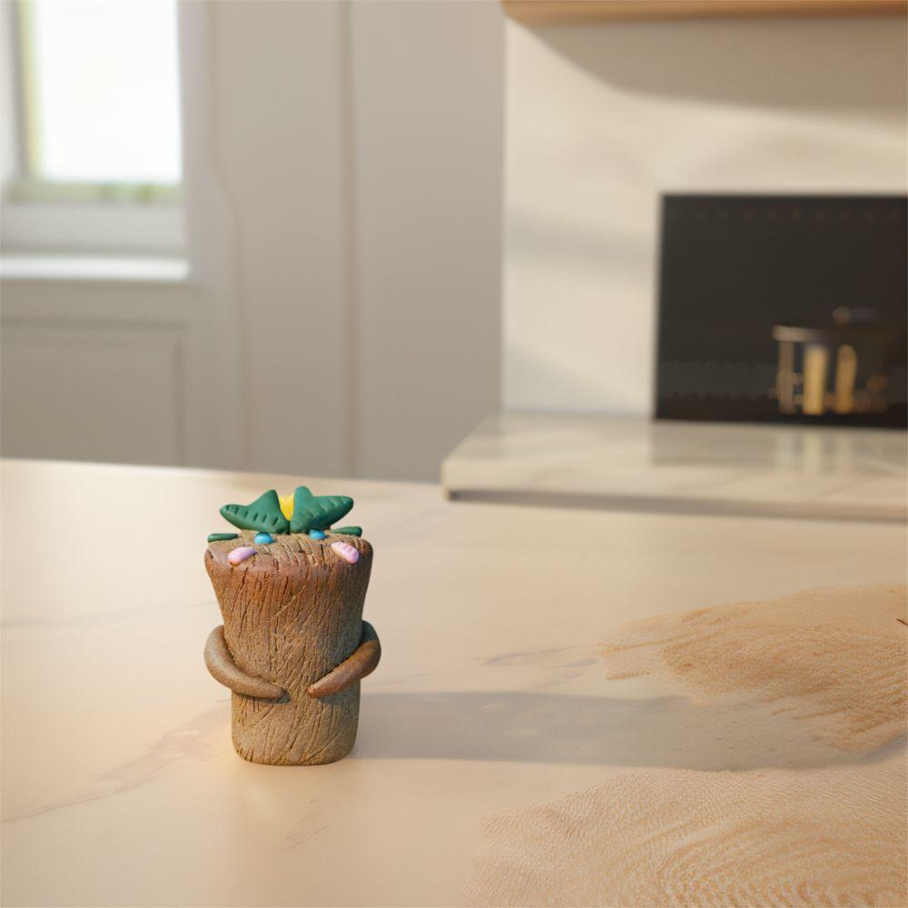 Multifunctional Small Tree Stake Ornament Ceramics Tea Pet Ornament Cute Incense Burner  Meditation