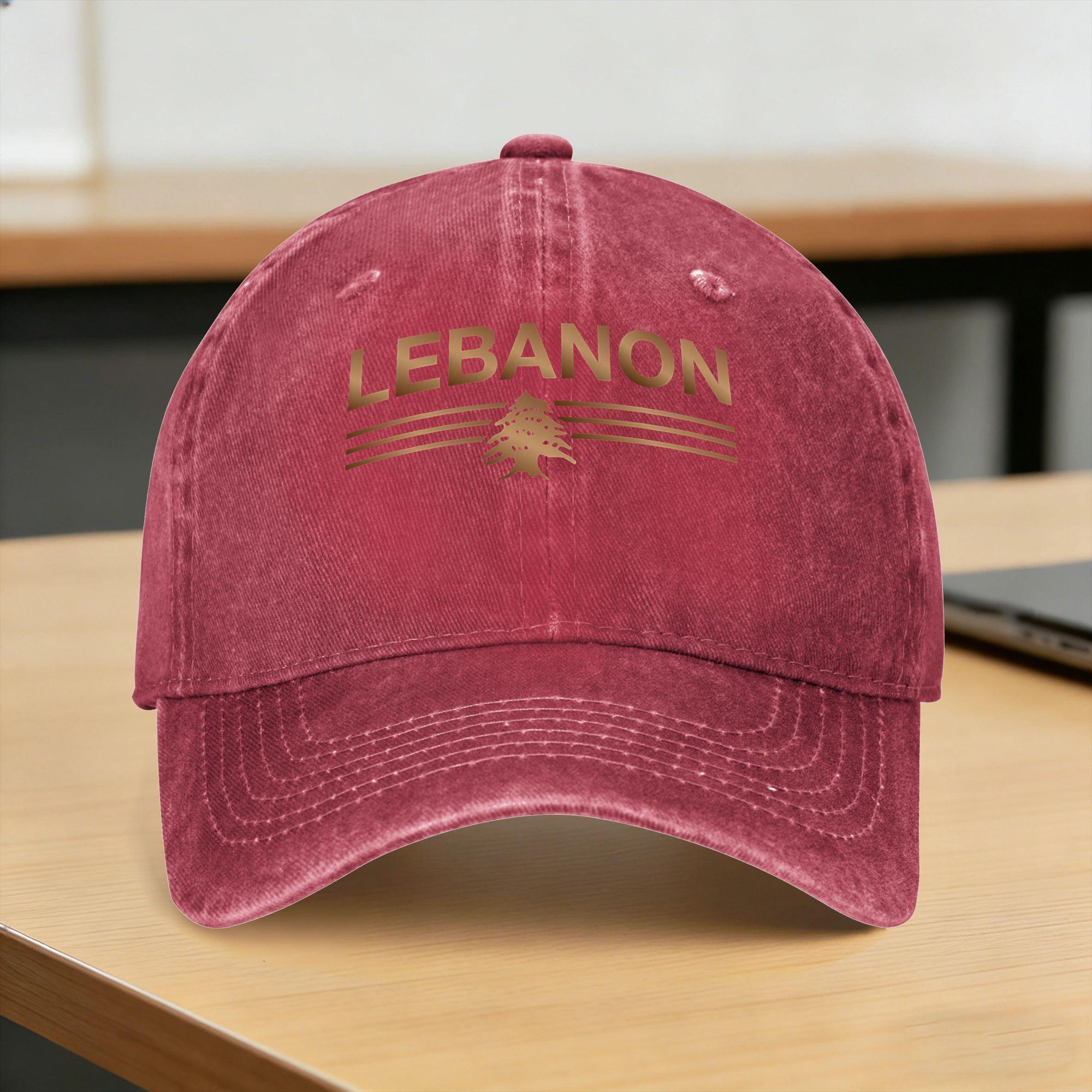 Lebanon Flag Map Baseball Cap Sun Lebanon Beirut Hiking Fishing SunProof Washed Trucker Hat Unisex Adult yk Funny Baseball Caps One Size