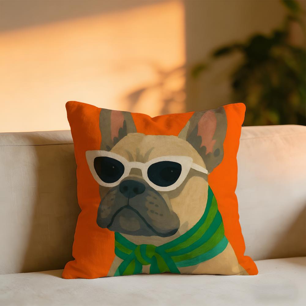 

Animals Wearing Bandanas Cushion Cover Cozy Velvet Throw PillowSoft Warm Cushion For Sofa Bed 30X30cm