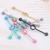 European and American Popular Ear Studs: Personality Expansion Barbell with Double Ear Holes