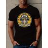 European Size Men's Casual Short Sleeve T-Shirt with Unique Ape Print - Breathable Polyester, Round Neck, Machine Washable - Perfect for All Seasons