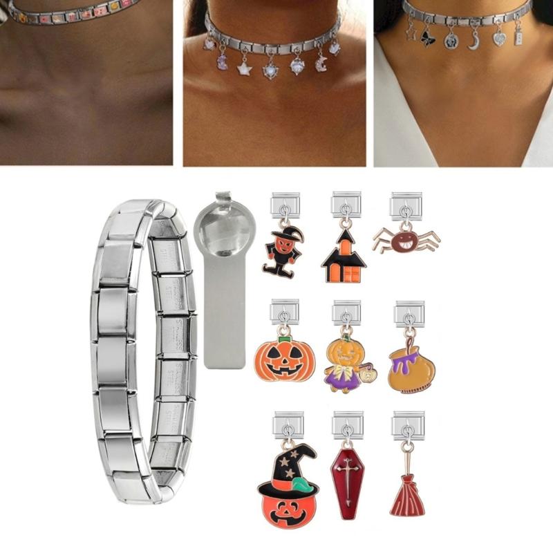 Italian Charm Link Beads Jewelry Finding Jewelry Accessories Stainless Steel Texture Italian Bracelet for Bracelet Making