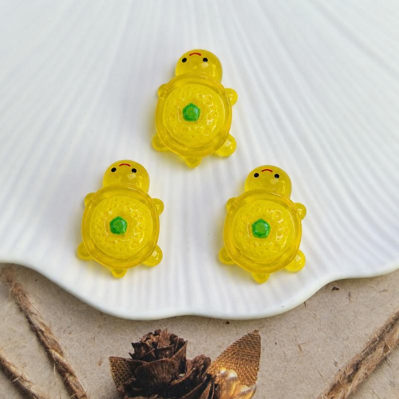10 stk. Lysende i mørket Tegneserie Skildpadde Sød Harpiks Skildpadde DIY Håndværk Tilbehør Frugt Skildpadde Til Hjemmeindretning Pynt