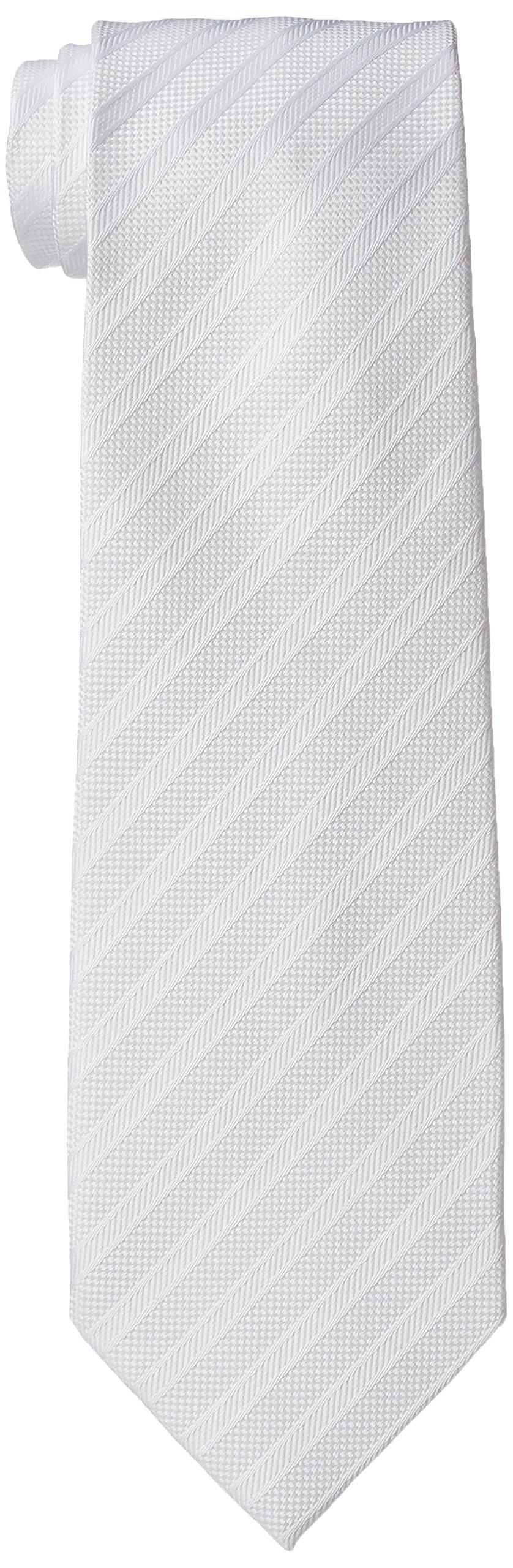 [Dress Code 101] Formal Wedding Tie, Striped, Men s, Groom, Formal Occasions, Entrance Ceremonies, Washable, White, Solid Color, TIE-781REI, Made in