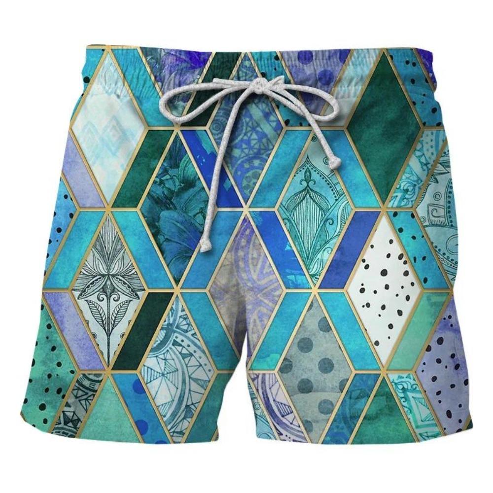 Summer Men's 3D Printed Beach Pants Fashion Versatile Trend Breathable Casual Vacation Style