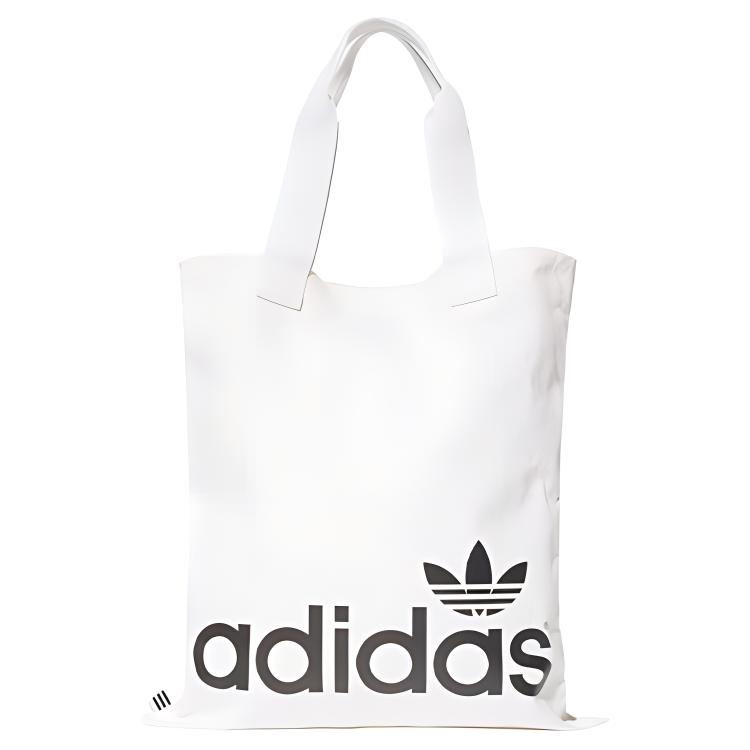 Adidas Originals Shopper Large Logo Simple Large Capacity Cotton Backpack Unisex Backpack White FT8539 White