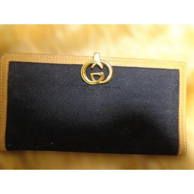 Used GG Pattern Long Wallet Navy/beige