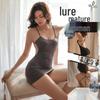 Love As Lingerie Sexy Slip Dress: Elastic Ice Silk Open-Back Tight Nightwear for Women