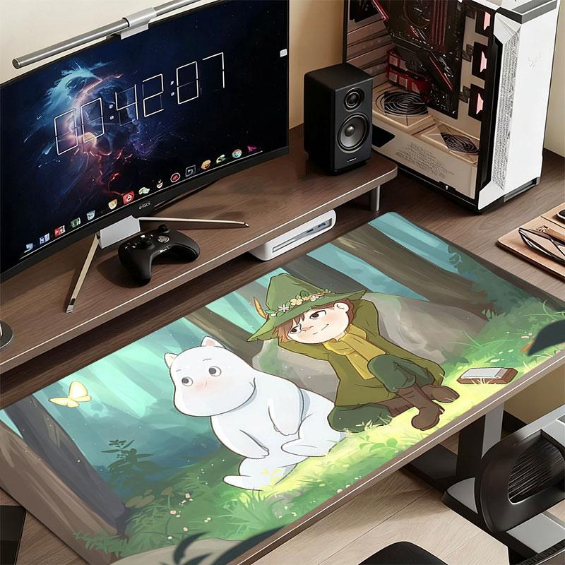 Snufkin Art Mouse Pad, Large Gaming Desk Mat, Non-slip XXL Mousepad for Laptop & Tablet, Mini PC Playmat with Stitched Edges