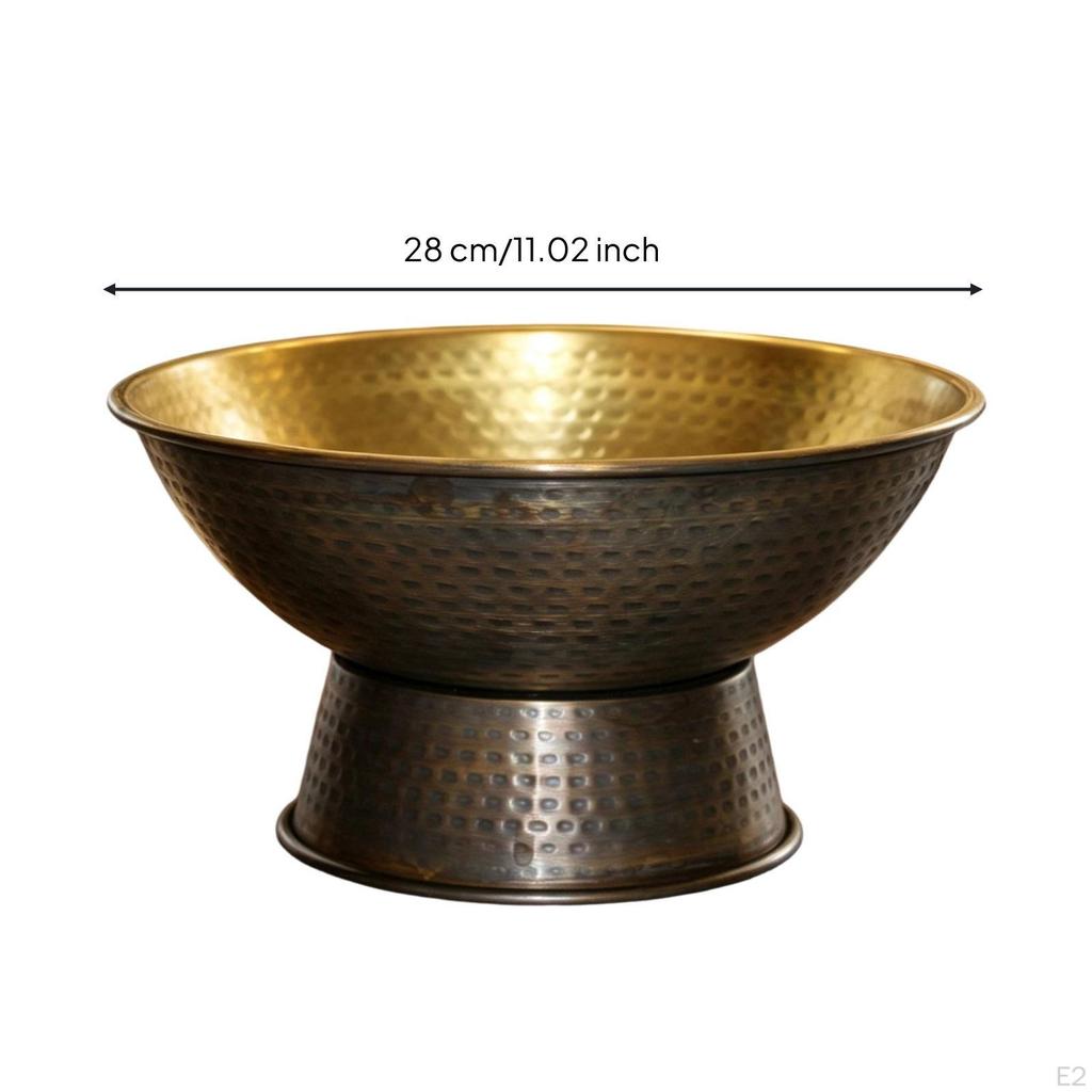 Pedestal Bowl Hammered Footed AntiqueStyle for Hosts, Restaurants, Dining Table, Dinner