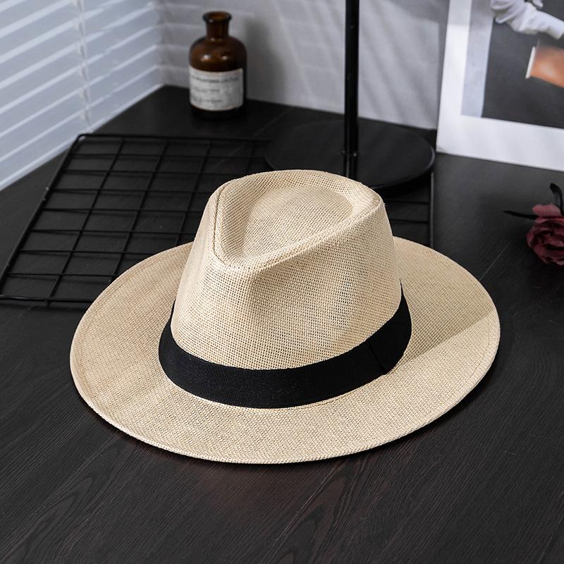 Foldable Roll Up Short Brim Trilby Hat Panama Beach Hat Fedora Straw Sun Hat for Men Women, Ideal Choice for Gifts