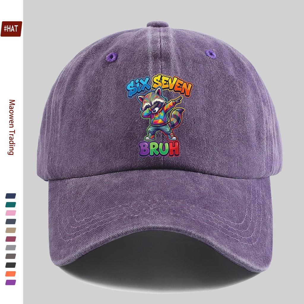 pc SixSeven Raccoon Pattern Printed Baseball Cap with Fun and Casual Printed Design Sun Hat Comfortable and Lightweight Pa