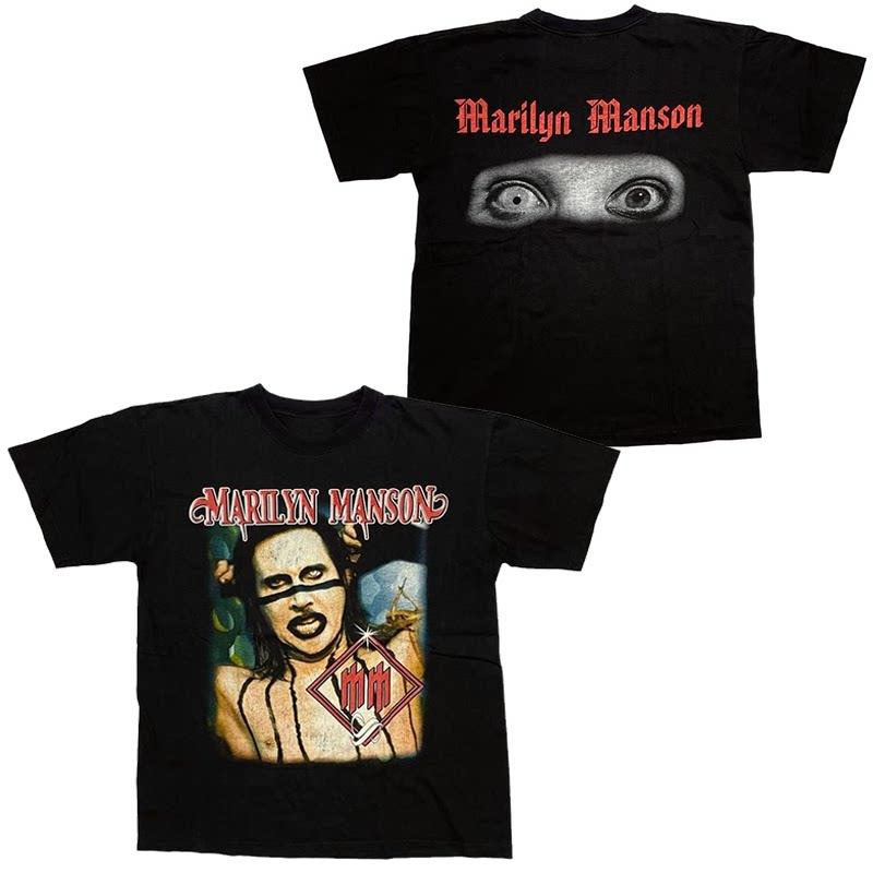Marilyn Manson Abstract Casual TShirt Luxury Band Brand for Men and Women Top