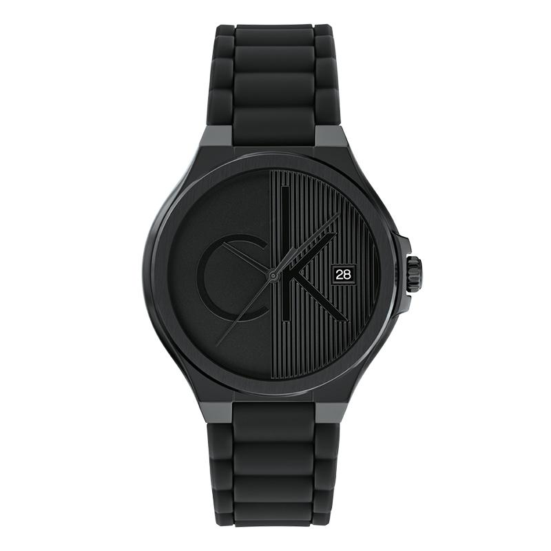 

Calvin Klein Ck Logo Series Watch Quartz Movement Stainless Steel Strap Black Dial Men watches Silver 25200486 25200486 Black Dial