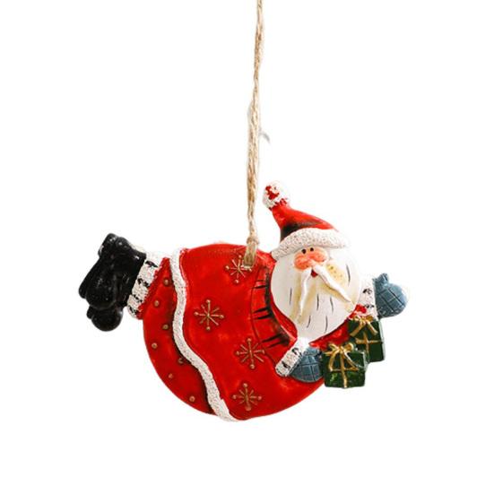 Santa Claus Hanging Pendants Christmas Tree Decor Resin Festive Decorations for Home Party Xmas DIY Gifts