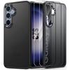 Case and Tempered Glass - Samsung - Galaxy S23 - Shockproof - Translucent - Black
