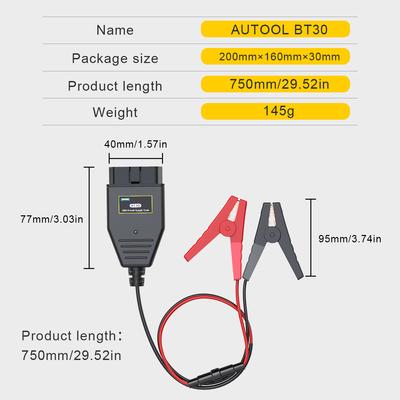 AUTOOL BT-30 Battery OBD2 Connectors Emergency Power Off Protector ECU Memory Cable BT 30 OBD 2 Car Take the Electricity Cable