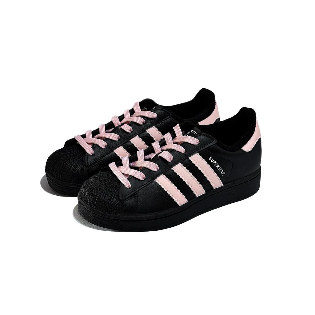 adidas Tênis de Skate Originals Superstar 2 Rosa Pêssego Cano Baixo Unissex Preto Rosa JI0079(Team85-)