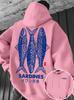 Men's Autumn/Winter Long-Sleeved Thick Hoodie with Japanese Print Sardine Pattern, Loose Fit, Ukiyo-e Style, Retro Streetwear