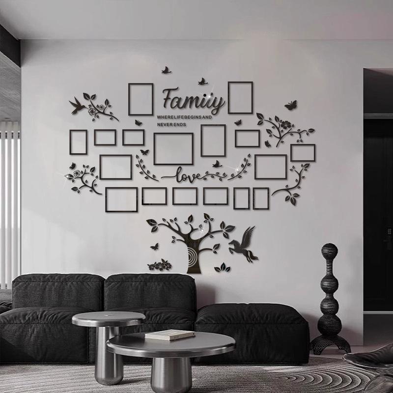 

3D Акриловый Пегас Дерево Фоторамка Наклейка на Стену для Декора Гостиной Прихожей