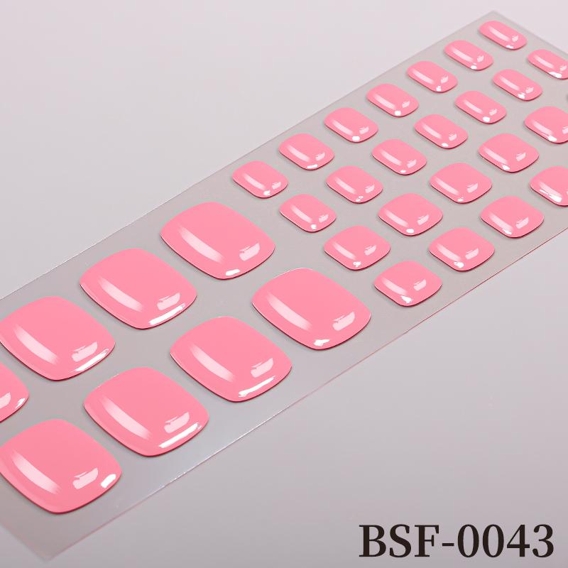 Popular Style New 3D Waterproof Nail Sticker Plastic UV Free Nail Wraps Toe Wraps