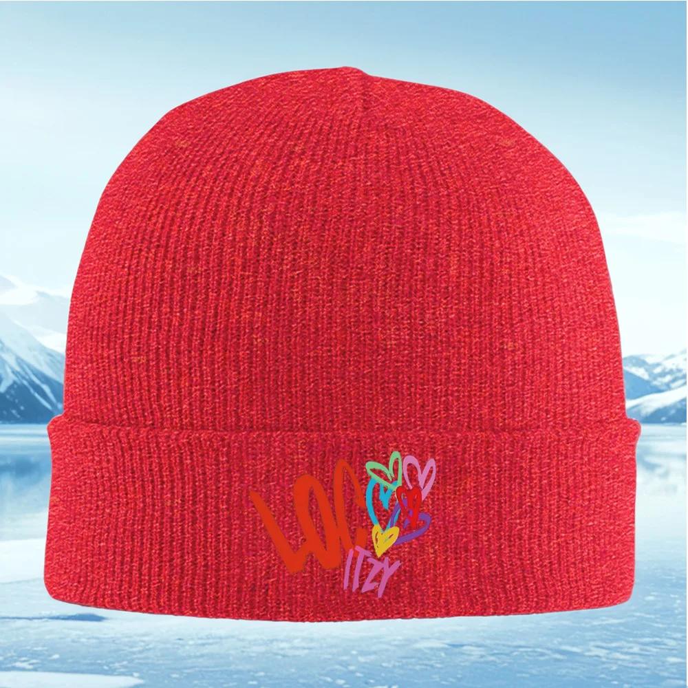 Hearts and vibrant artistic design Unisex Women Unisex Knitted Hat Beanie Pullover Cap Winter Thermal Warm Christmas Outdoor Cyclin