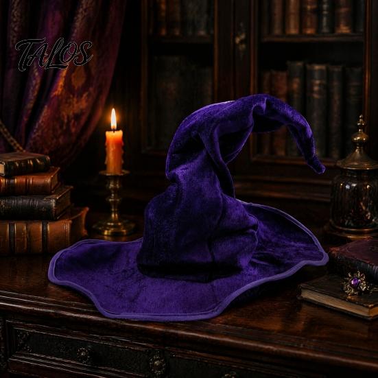 Decorative Wizard Hat Halloween Witch Hat, Adult Kids Cosplay Cone with Spider Black Web Star Decor, Gothic Party Costume Prop, Trick or Treat