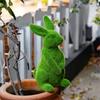 Easter Flocked Bunny Figurine, Garden And Patio Resin Craft, Flocked Bunny Ornament