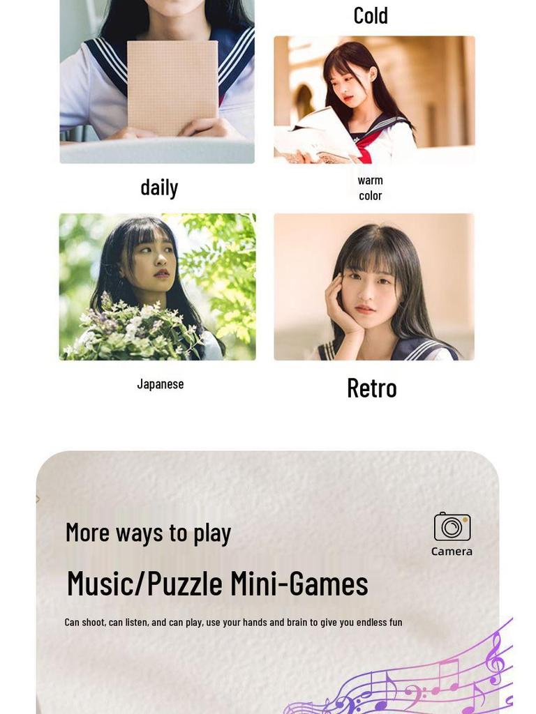 Retro Dual-Lens 9600W Pixel Cute Digital Camera for Students with Polaroid Photo Transfer Capability