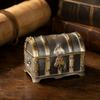 Zinc Alloy Jewelry Storage Case Engraved Pattern Metal Treasure Chest  Dresser Tabletop