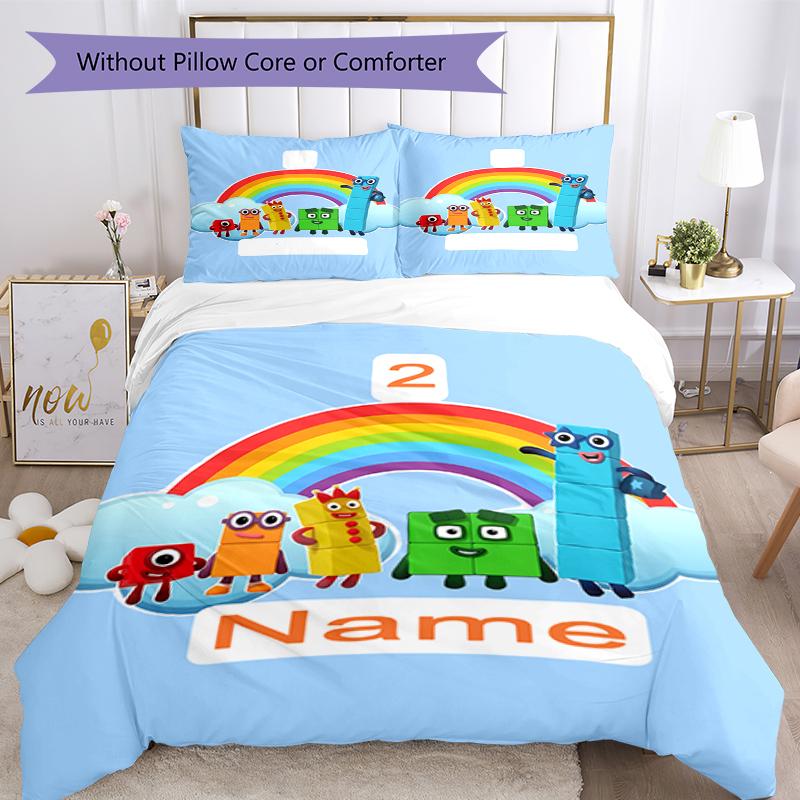 Set Biancheria da Letto con Nome e Numeri Personalizzato 3 Pezzi Copripiumino Chiusura Include 1 Copripiumino e 2 Federe, Morbido e Confortevole per Tutte le Stagioni.